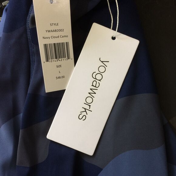 NEW Yogaworks Tank Top Blue Camo Racerback Size Large NWT Activewear - Picture 4 of 4